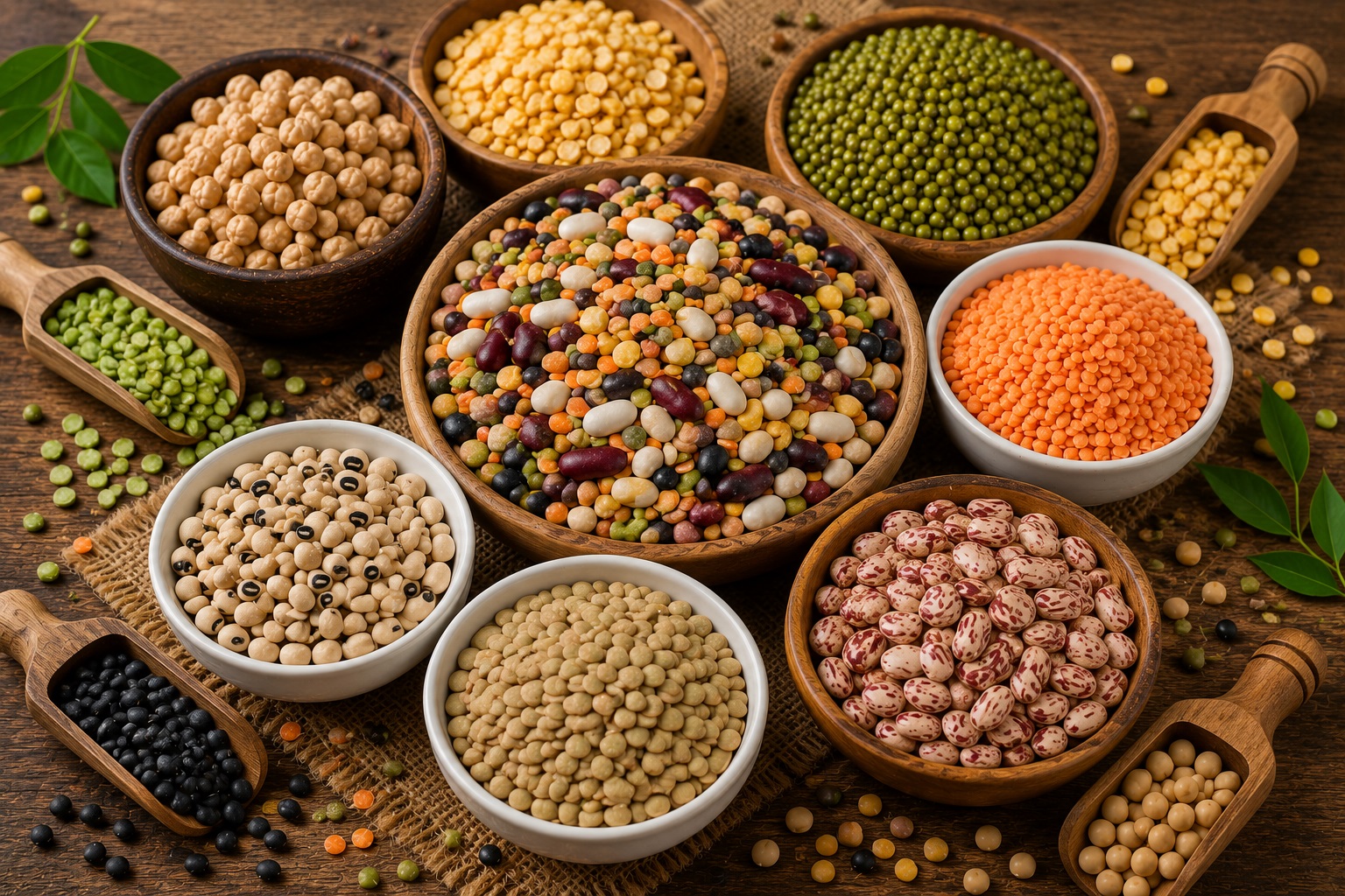 Assorted pulses and lentils